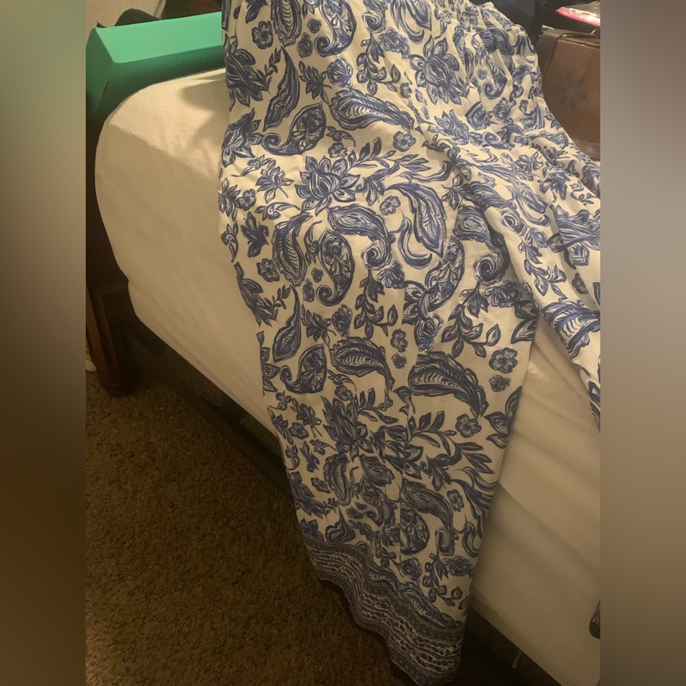 AGB Blue and White Floral women's Palazzo Pants